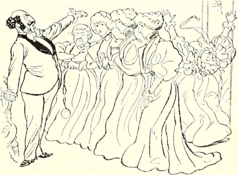 An illustration from Les maitres humoristes : les meilleurs dessins : les meilleurs légendes, 1905, leaf 98