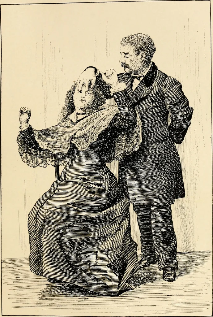 An illustration from Les maladies épidémiques de l'esprit; sorcellerie, magnétisme, morphinisme, délire des grandeurs, 1887, leaf 278