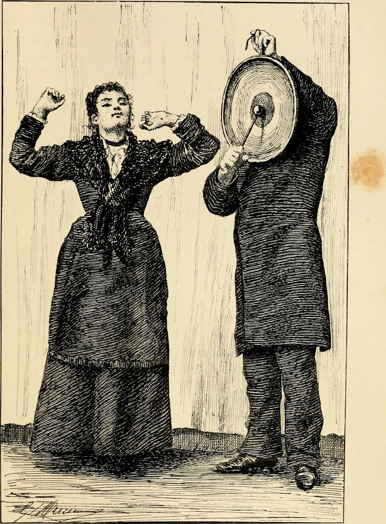 An illustration from Les maladies épidémiques de l'esprit; sorcellerie, magnétisme, morphinisme, délire des grandeurs, 1887, leaf 284