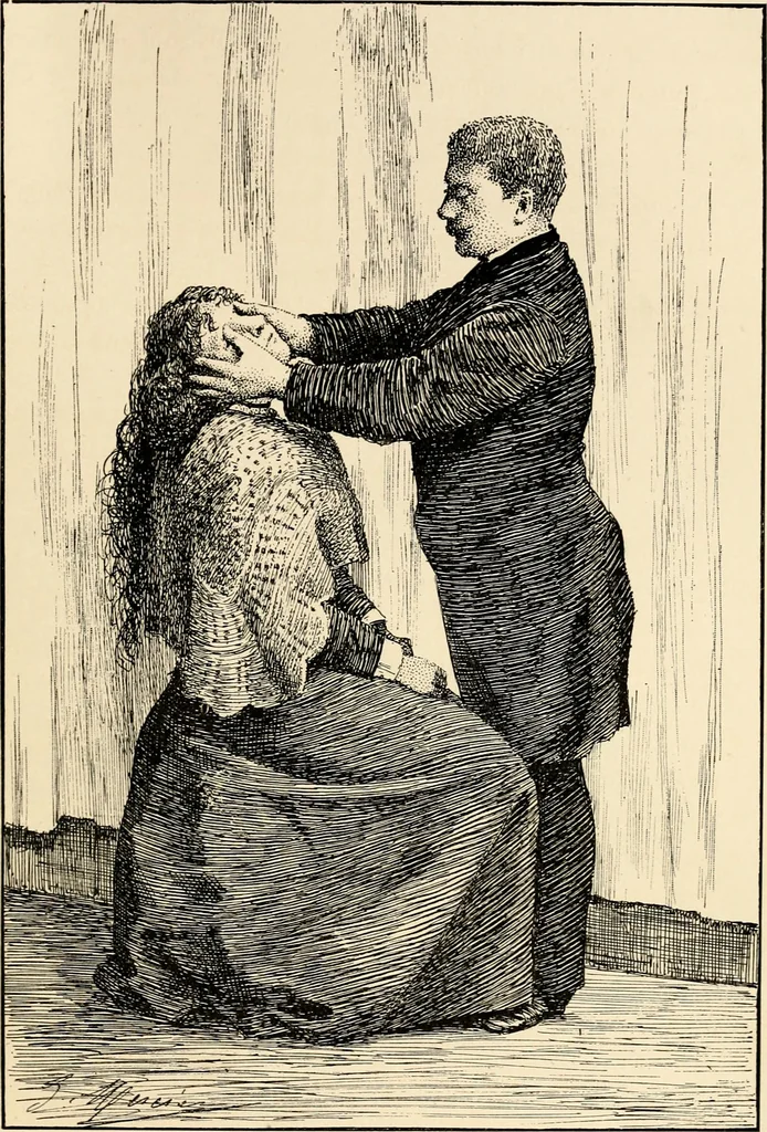 An illustration from Les maladies épidémiques de l'esprit; sorcellerie, magnétisme, morphinisme, délire des grandeurs, 1887, leaf 304