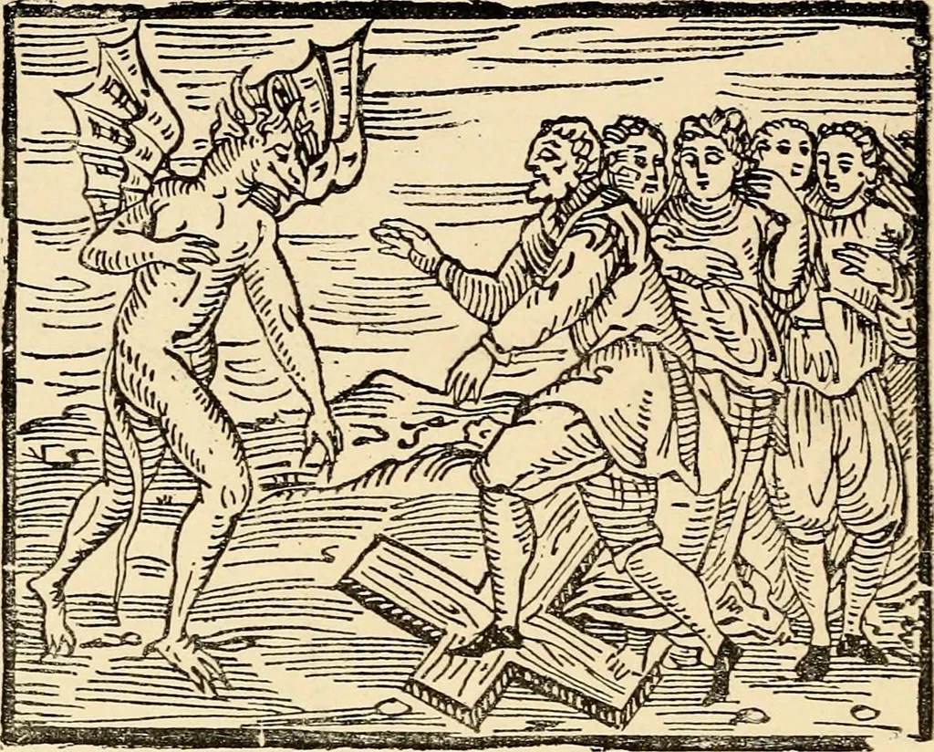An illustration from Les maladies épidémiques de l'esprit; sorcellerie, magnétisme, morphinisme, délire des grandeurs, 1887, leaf 43