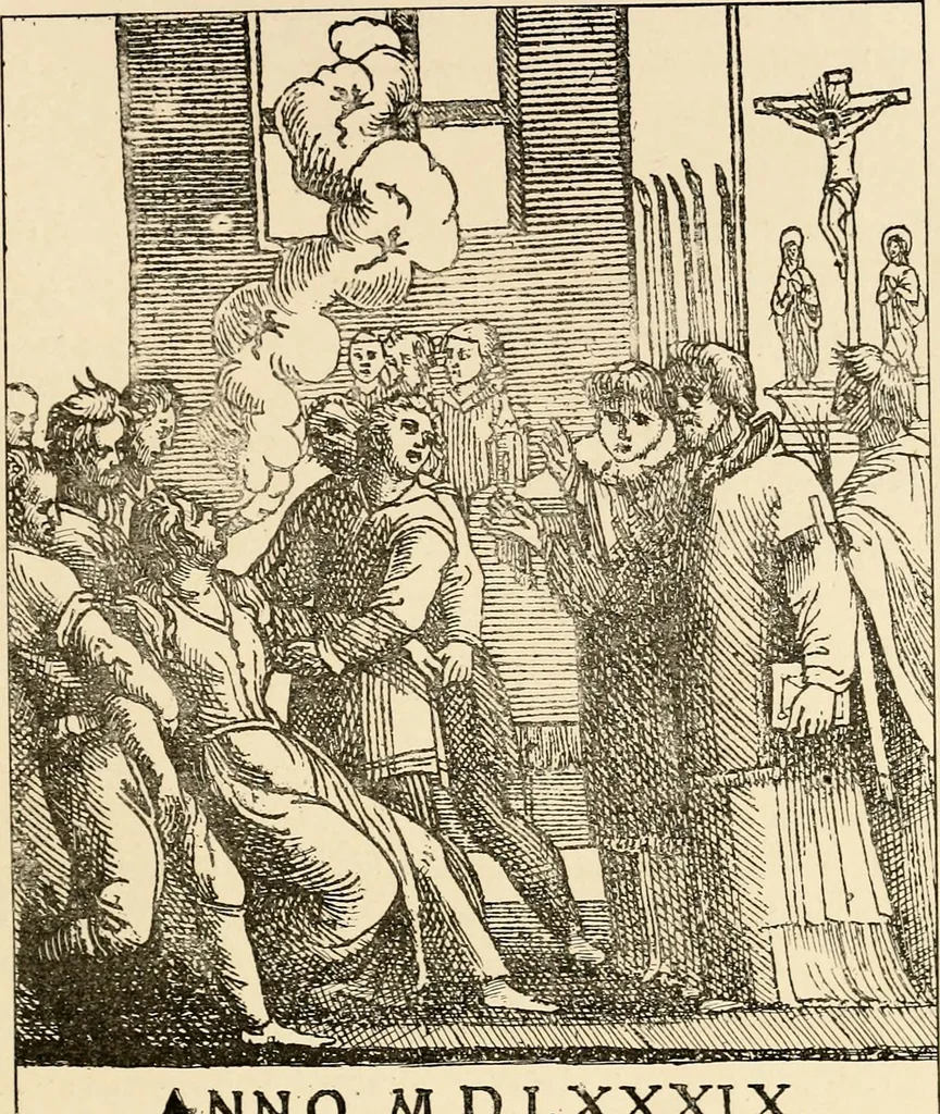 An illustration from Les maladies épidémiques de l'esprit; sorcellerie, magnétisme, morphinisme, délire des grandeurs, 1887, leaf 62