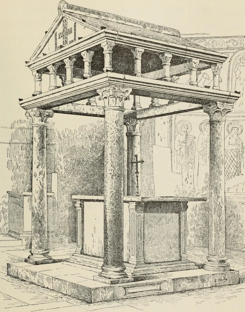 An illustration from Les marbriers romains et le mobilier presbytéral, 1897, leaf 124
