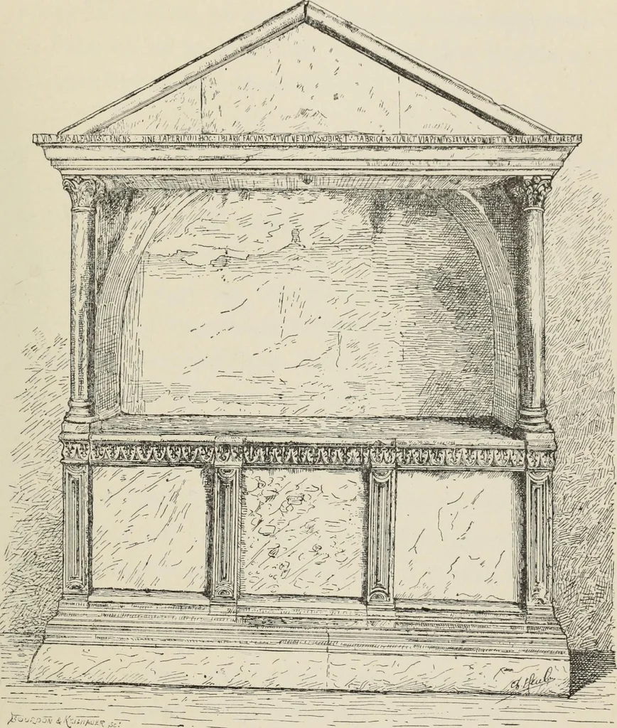 An illustration from Les marbriers romains et le mobilier presbytéral, 1897, leaf 142