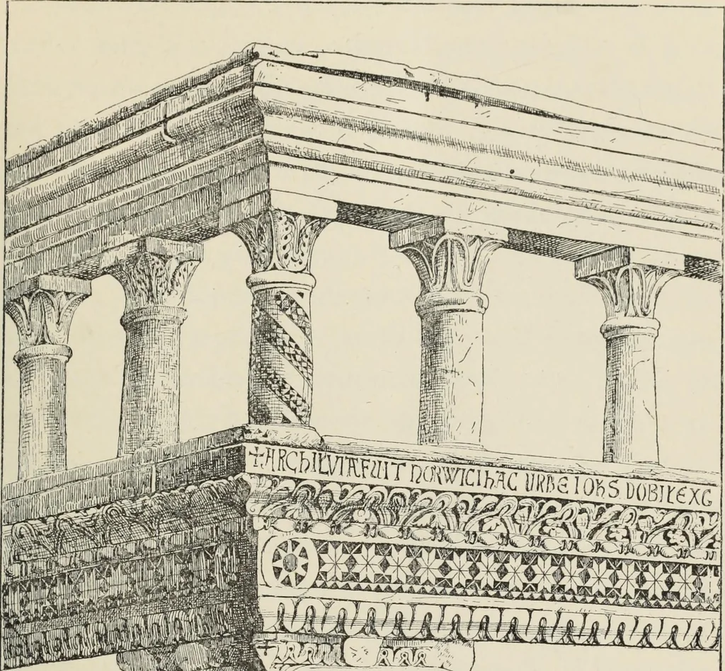 An illustration from Les marbriers romains et le mobilier presbytéral, 1897, leaf 158