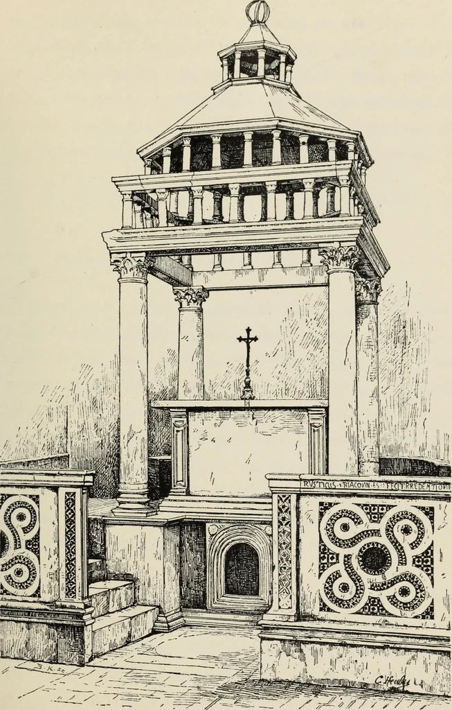 An illustration from Les marbriers romains et le mobilier presbytéral, 1897, leaf 164