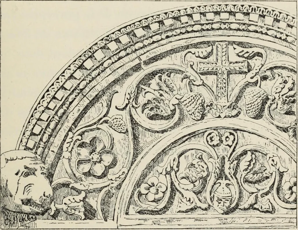 An illustration from Les marbriers romains et le mobilier presbytéral, 1897, leaf 182