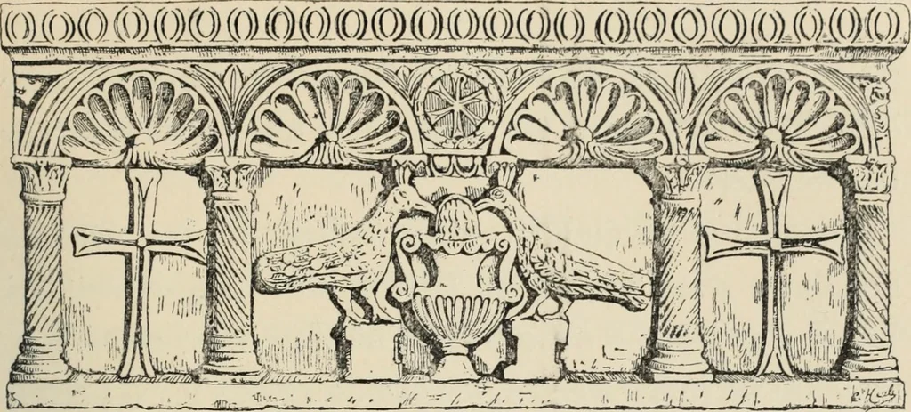 An illustration from Les marbriers romains et le mobilier presbytéral, 1897, leaf 20