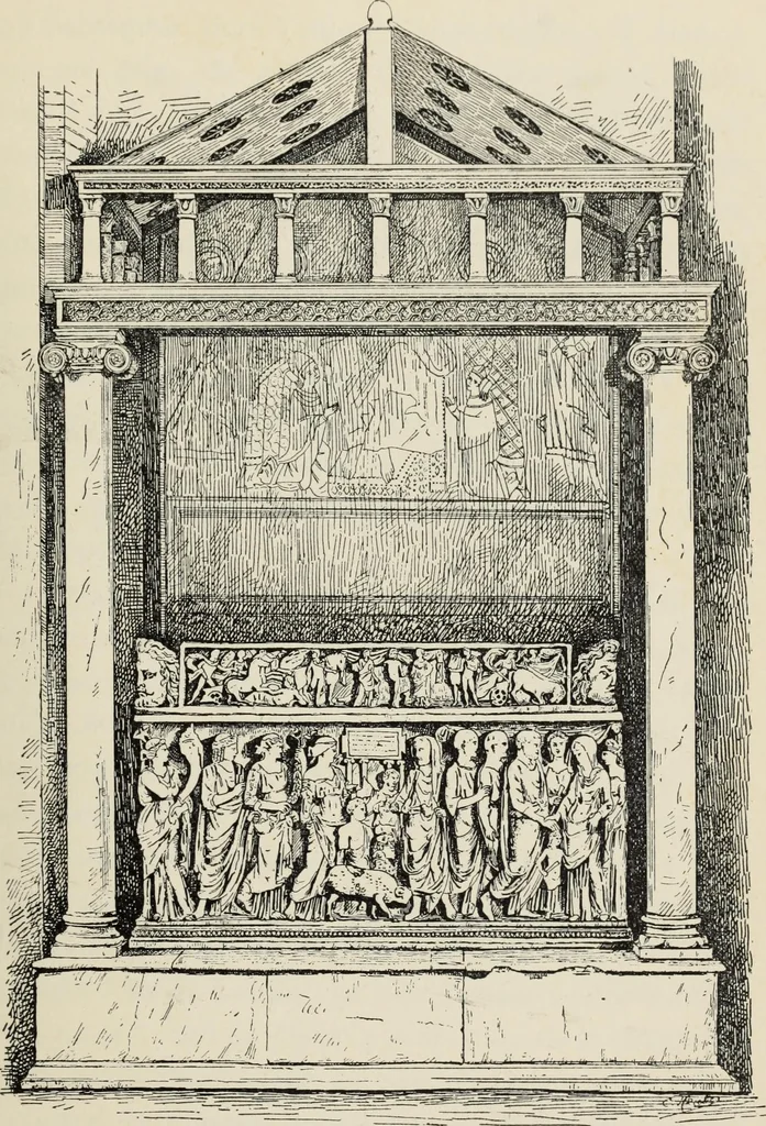 An illustration from Les marbriers romains et le mobilier presbytéral, 1897, leaf 276