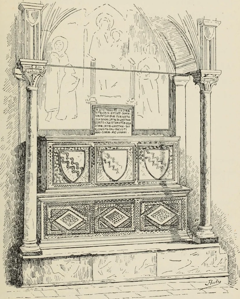 An illustration from Les marbriers romains et le mobilier presbytéral, 1897, leaf 312