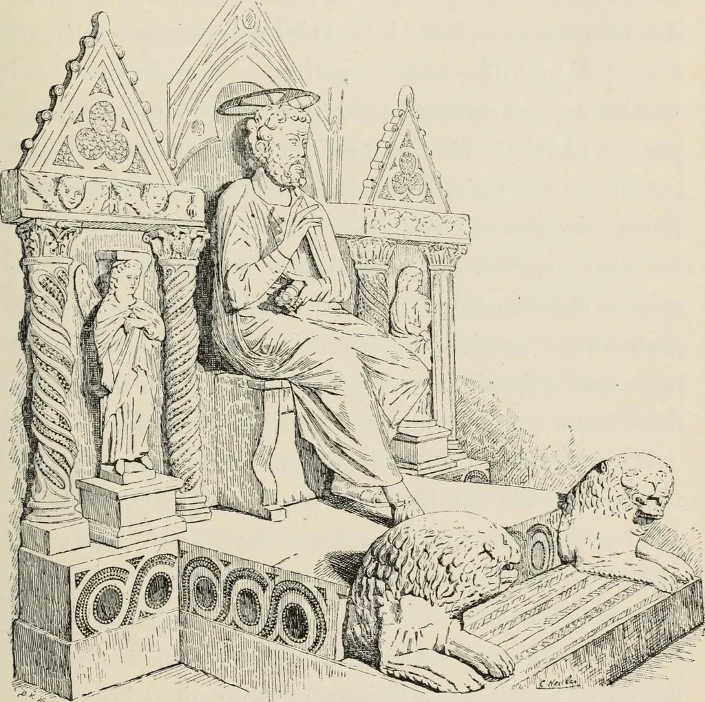 An illustration from Les marbriers romains et le mobilier presbytéral, 1897, leaf 350