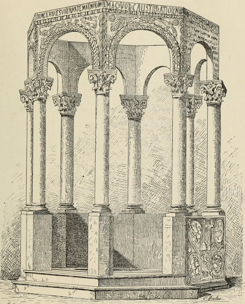 An illustration from Les marbriers romains et le mobilier presbytéral, 1897, leaf 52