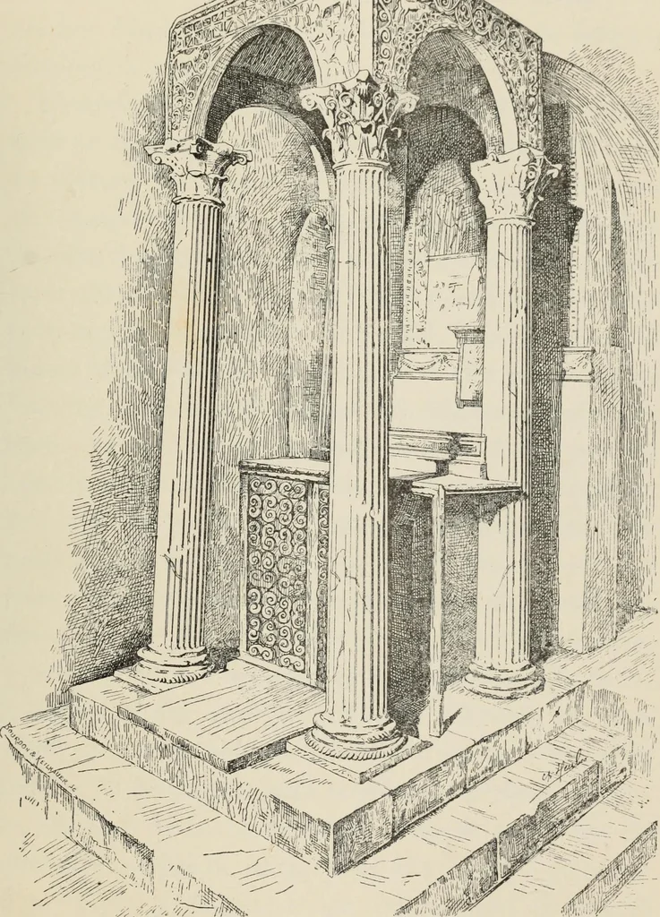 An illustration from Les marbriers romains et le mobilier presbytéral, 1897, leaf 76