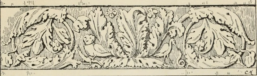 An illustration from Les marbriers romains et le mobilier presbytéral, 1897, leaf 96