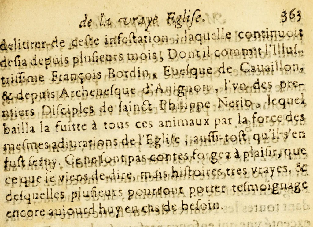 An illustration from Les marques inseparables de la vraie Eglise, euidentes en l'Eglise romaine, et incogneues de la Reformèe, despuis leur premiere origine iusques aujourdhuy. A mesieurs les pretendus reformes interieurement appellés à la foy catholique. : Discours solide, facile & diuertissant, non moins vtile aux catholiques, qu'aux pretendus reformés, 1644, leaf 373