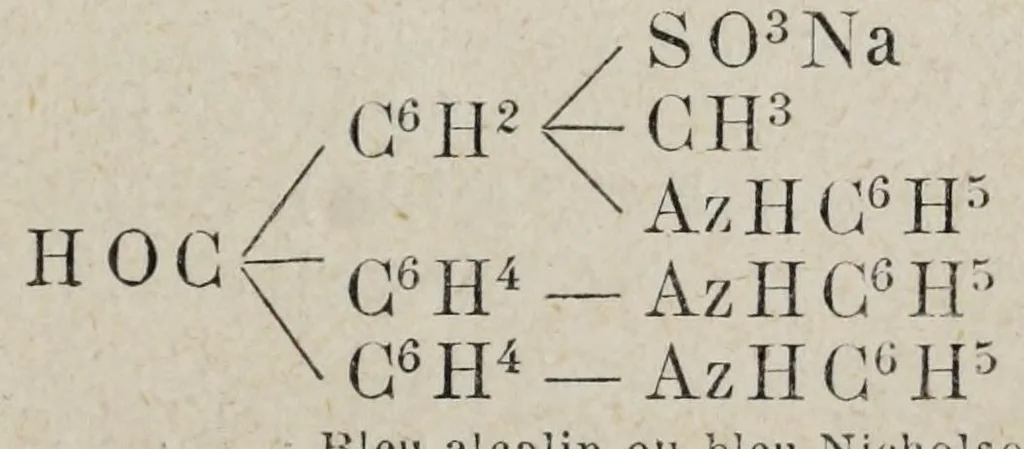 An illustration from Les matier̀es colorantes et la chimie de la teinture ..., 1890, leaf 117