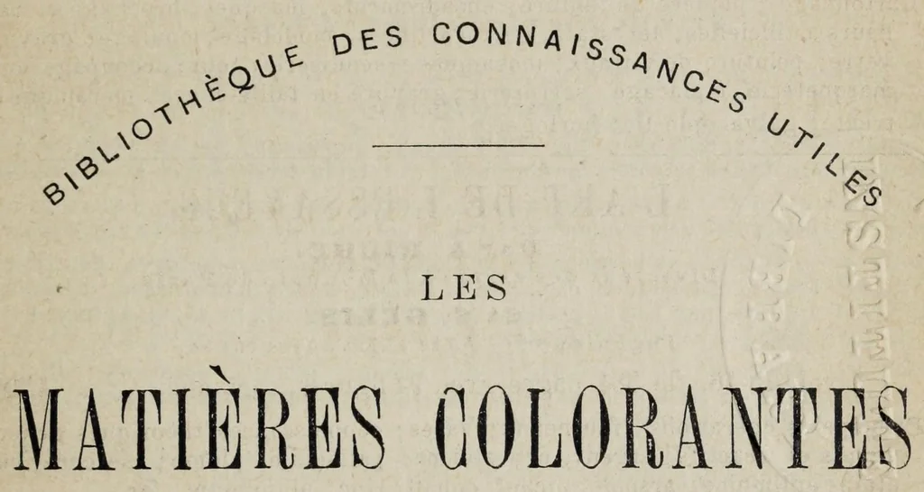 An illustration from Les matier̀es colorantes et la chimie de la teinture ..., 1890, leaf 9