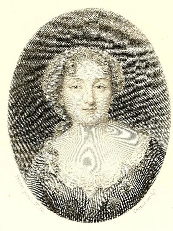 An illustration from Les émaux de Petitot du Musée imperial du Louvre. Portraits de personnages historiques et de femmes célèbres du siècle de Louis XIV, 1862, leaf 228