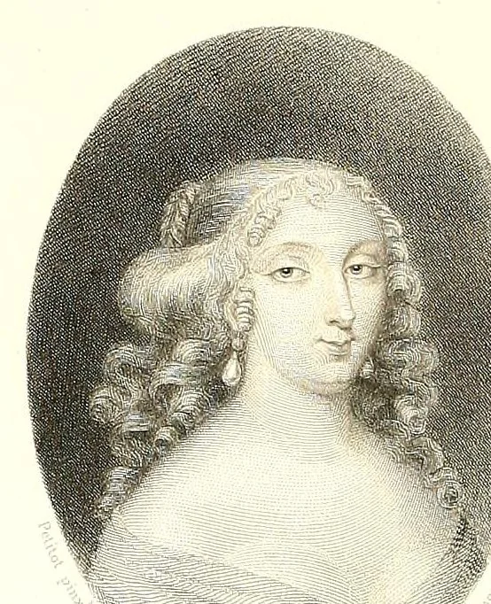 An illustration from Les émaux de Petitot du Musée imperial du Louvre. Portraits de personnages historiques et de femmes célèbres du siècle de Louis XIV, 1862, leaf 264