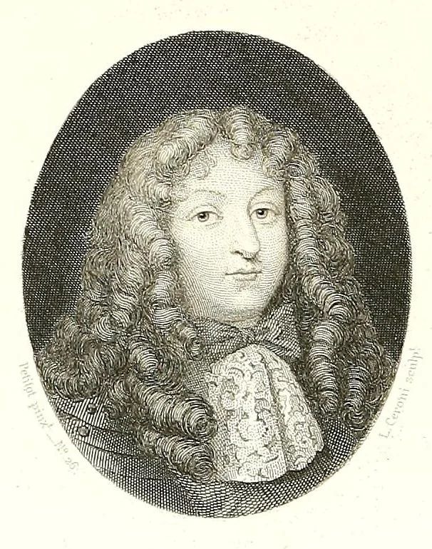 An illustration from Les émaux de Petitot du Musée imperial du Louvre. Portraits de personnages historiques et de femmes célèbres du siècle de Louis XIV, 1862, leaf 344