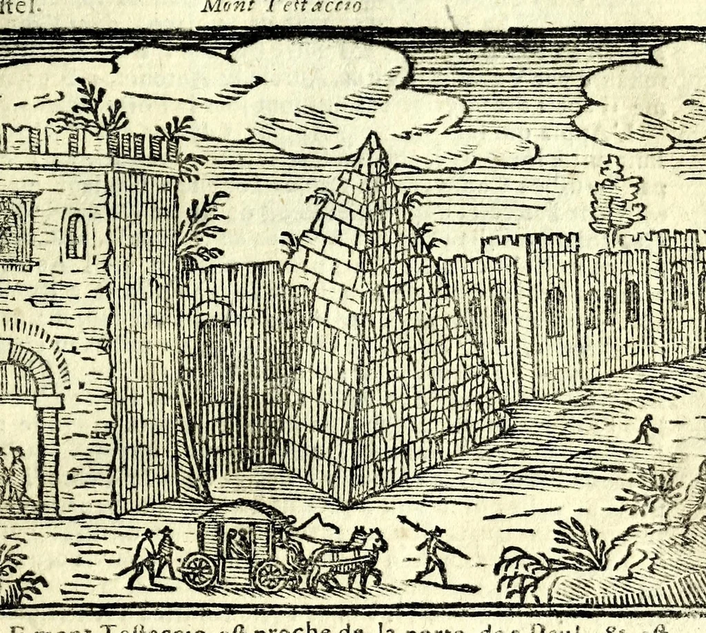 An illustration from Les merueilles de la ville de Rome : ou est traitè des eglises, stations & reliques des corps saints qui y sont : auec la guide qui enseigne aux estrangers à aysement trouuer les choses plus remarquables de Rome : ensemble les noms des papes, empereurs, & autres princes chrestiens, 1690, leaf 149