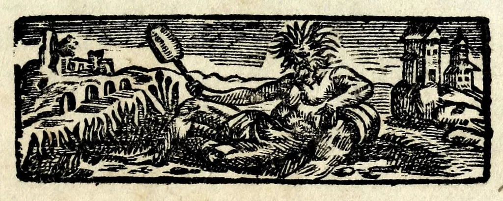 An illustration from Les merueilles de la ville de Rome : ou est traitè des eglises, stations & reliques des corps saints qui y sont : auec la guide qui enseigne aux estrangers à aysement trouuer les choses plus remarquables de Rome : ensemble les noms des papes, empereurs, & autres princes chrestiens, 1690, leaf 5