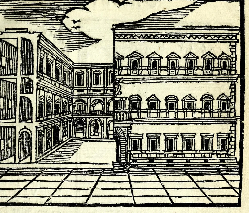 An illustration from Les merueilles de la ville de Rome : ou est traitè des eglises, stations & reliques des corps saints qui y sont : auec la guide qui enseigne aux estrangers à aysement trouuer les choses plus remarquables de Rome : ensemble les noms des papes, empereurs, & autres princes chrestiens, 1690, leaf 99