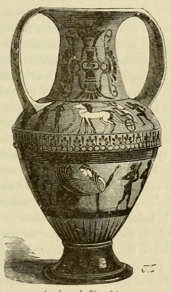 An illustration from Les merveilles de la céramique; ou, L'art de façonner et décorer les vases en terre cuite, faïence, grès et porcelaine, depuis les temps antiques jusqua'à nos jours, 1868, leaf 47