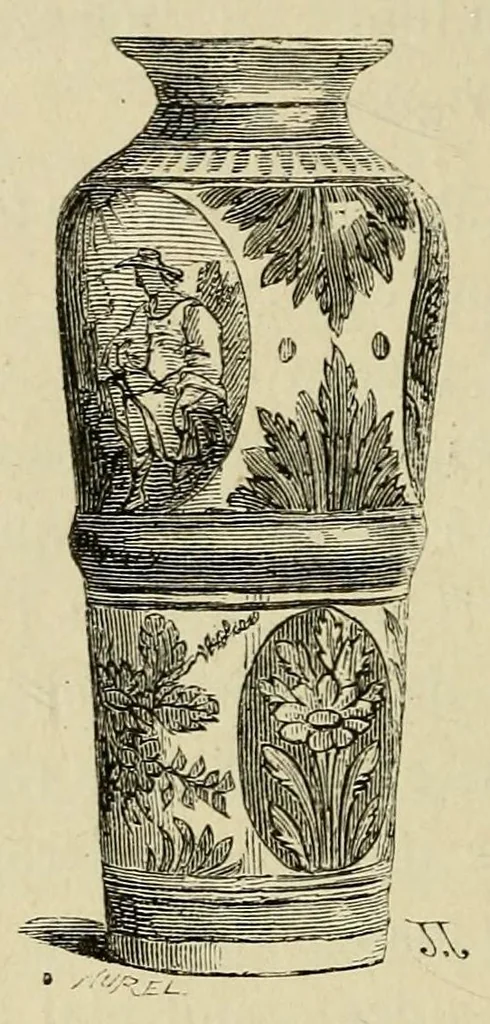 An illustration from Les merveilles de la céramique; ou, L'art de façonner et décorer les vases en terre cuite, faïence, grès et porcelaine, depuis les temps antiques jusqua'à nos jours, 1868, leaf 162