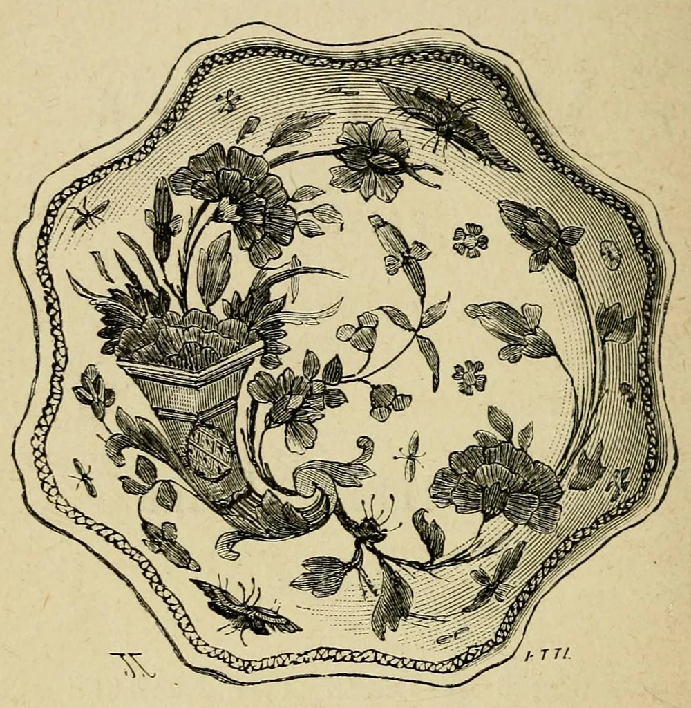 An illustration from Les merveilles de la céramique; ou, L'art de façonner et décorer les vases en terre cuite, faïence, grès et porcelaine, depuis les temps antiques jusqua'à nos jours, 1868, leaf 18
