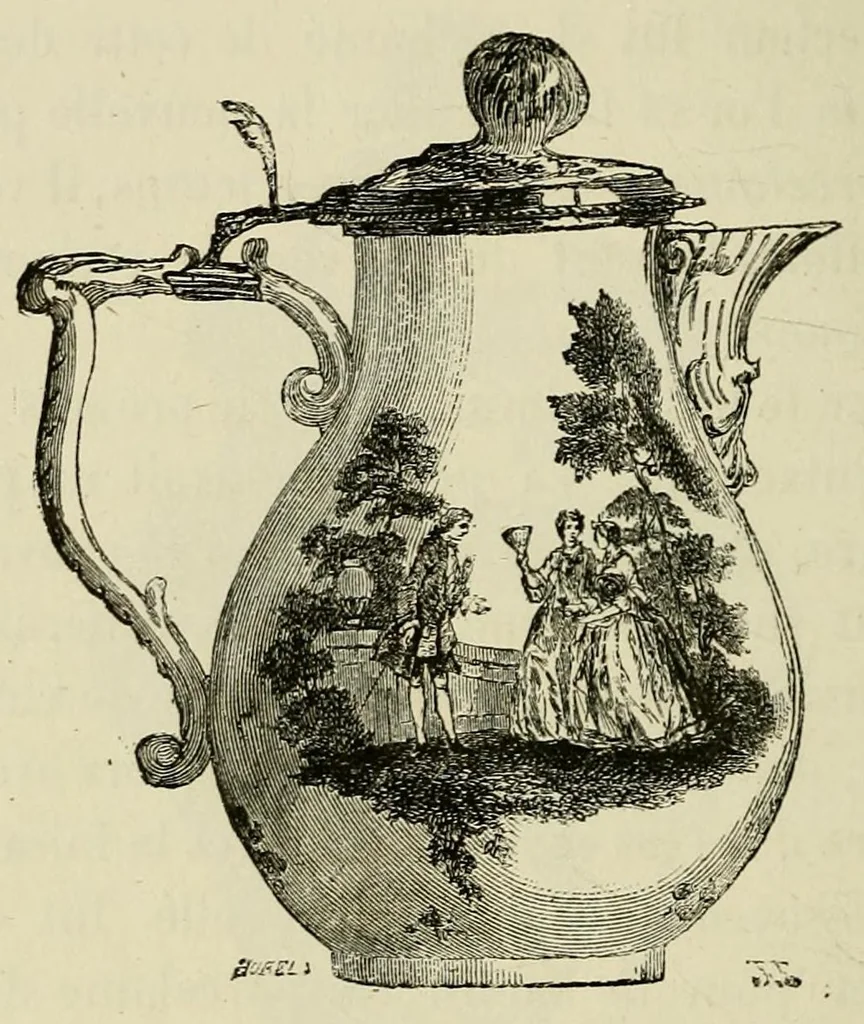 An illustration from Les merveilles de la céramique; ou, L'art de façonner et décorer les vases en terre cuite, faïence, grès et porcelaine, depuis les temps antiques jusqua'à nos jours, 1868, leaf 344