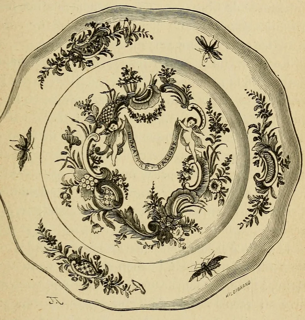 An illustration from Les merveilles de la céramique; ou, L'art de façonner et décorer les vases en terre cuite, faïence, grès et porcelaine, depuis les temps antiques jusqua'à nos jours, 1868, leaf 61