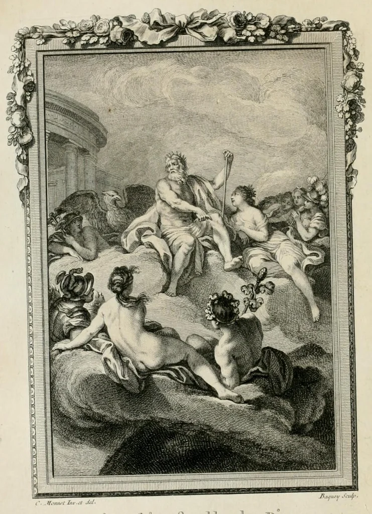An illustration from Les metamorphoses d'Ovide : en Latin et en François, 1767, leaf 148