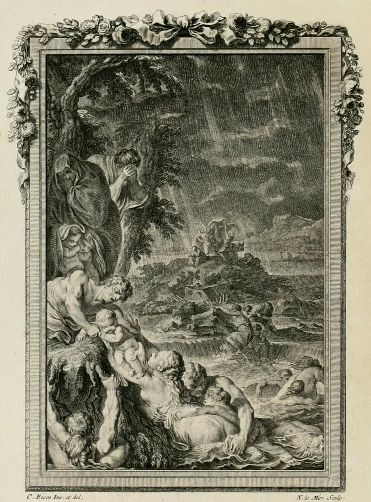 An illustration from Les metamorphoses d'Ovide : en Latin et en François, 1767, leaf 158