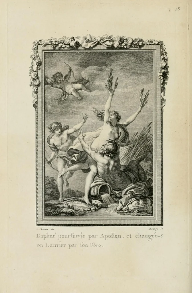 An illustration from Les metamorphoses d'Ovide : en Latin et en François, 1767, leaf 182