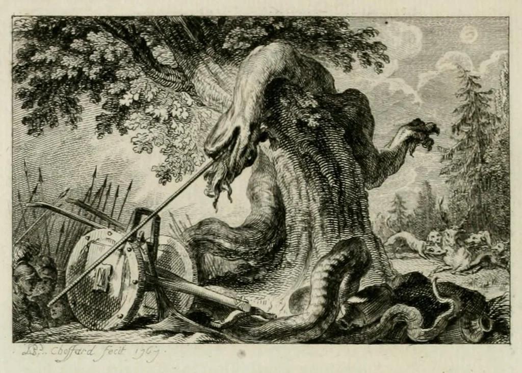 An illustration from Les metamorphoses d'Ovide : en Latin et en François, 1767, leaf 372