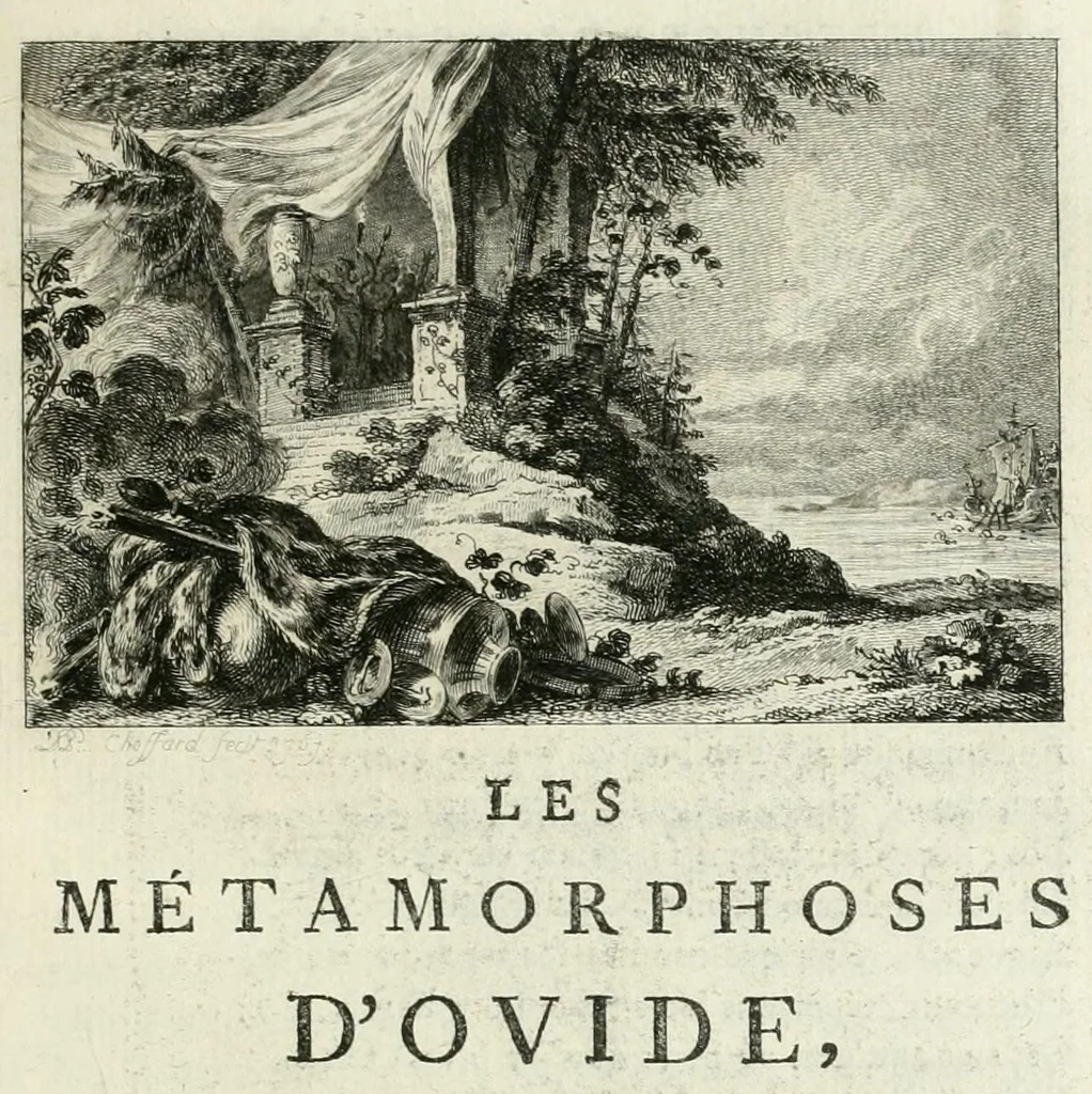 An illustration from Les metamorphoses d'Ovide : en Latin et en François, 1767, leaf 375