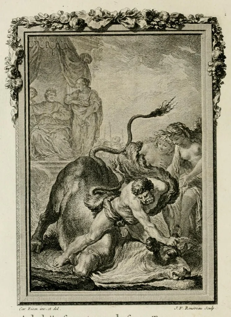 An illustration from Les metamorphoses d'Ovide : en Latin et en François, 1767, leaf 128