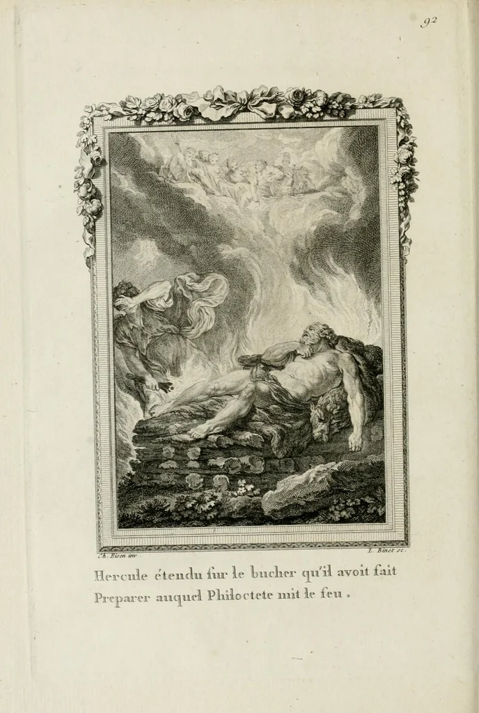 An illustration from Les metamorphoses d'Ovide : en Latin et en François, 1767, leaf 144