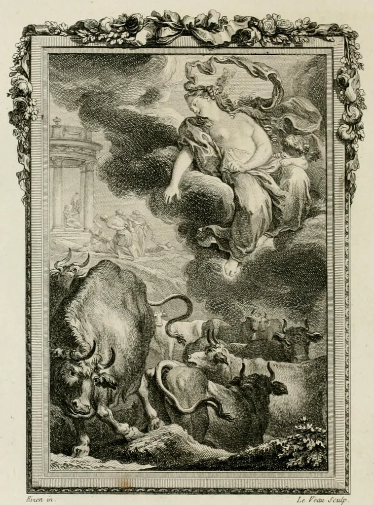 An illustration from Les metamorphoses d'Ovide : en Latin et en François, 1767, leaf 280
