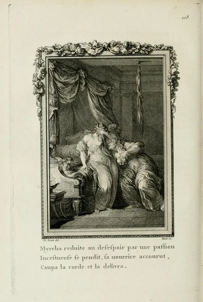 An illustration from Les metamorphoses d'Ovide : en Latin et en François, 1767, leaf 292