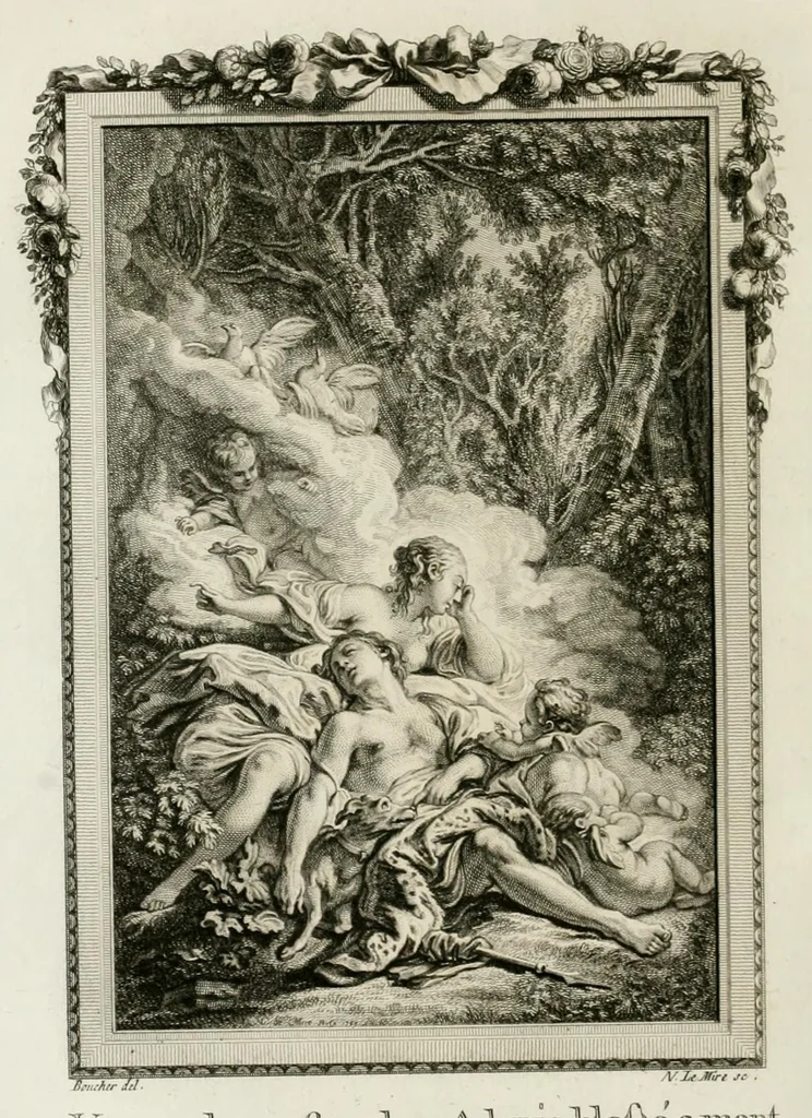 An illustration from Les metamorphoses d'Ovide : en Latin et en François, 1767, leaf 336