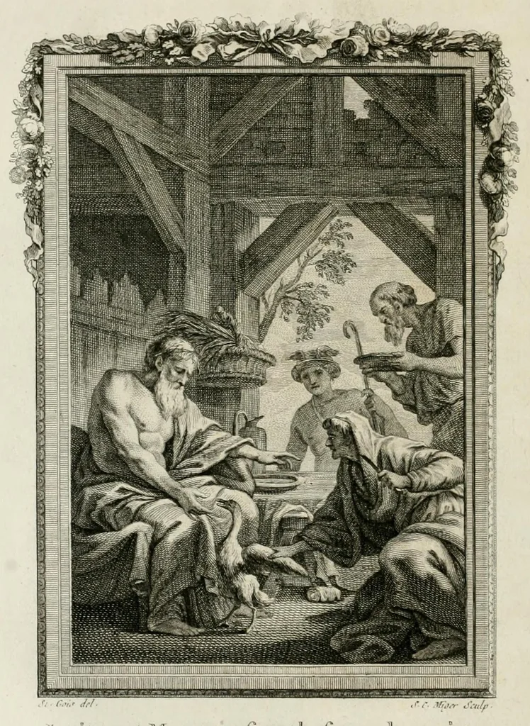 An illustration from Les metamorphoses d'Ovide : en Latin et en François, 1767, leaf 82