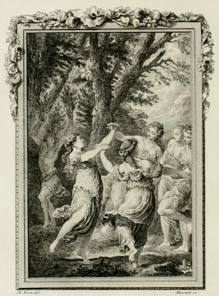 An illustration from Les metamorphoses d'Ovide : en Latin et en François, 1767, leaf 254