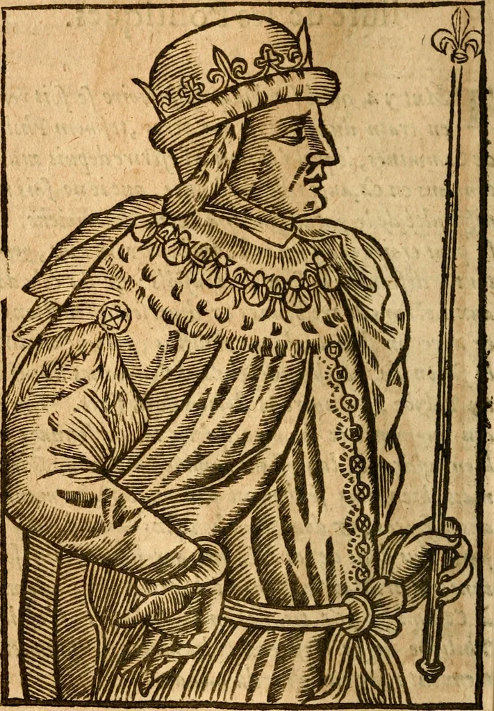 An illustration from Les mémoires de Philippe de Commines chevalier seigneur d'Argenton. Sur les principaux faicts et gestes de Loys XI et Charles VIII son fils, roys de France, 1616, leaf 19