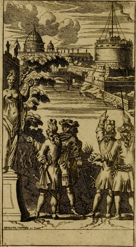 An illustration from Les monumens de Rome, ou, Descriptions des plus beaux ouvrages de peinture, de sculpture, et d'architecture, qui se voyent à Rome, & aux environs : avec des observations sur les principales beautez de ceux de ces ouvrages dont on ne fait pas des descriptions, 1701, leaf 5