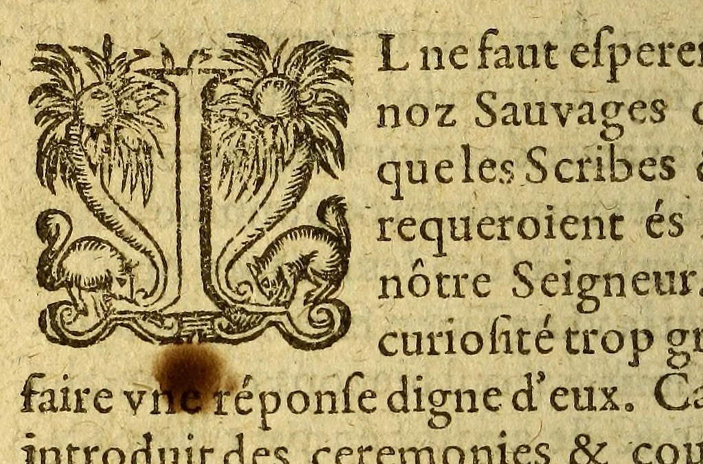 An illustration from Les Muses de la Nouvelle France, 1609, leaf 854