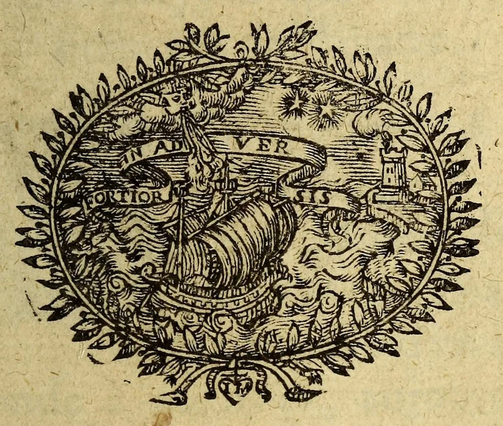 An illustration from Les Muses de la Nouvelle France, 1612, leaf 7