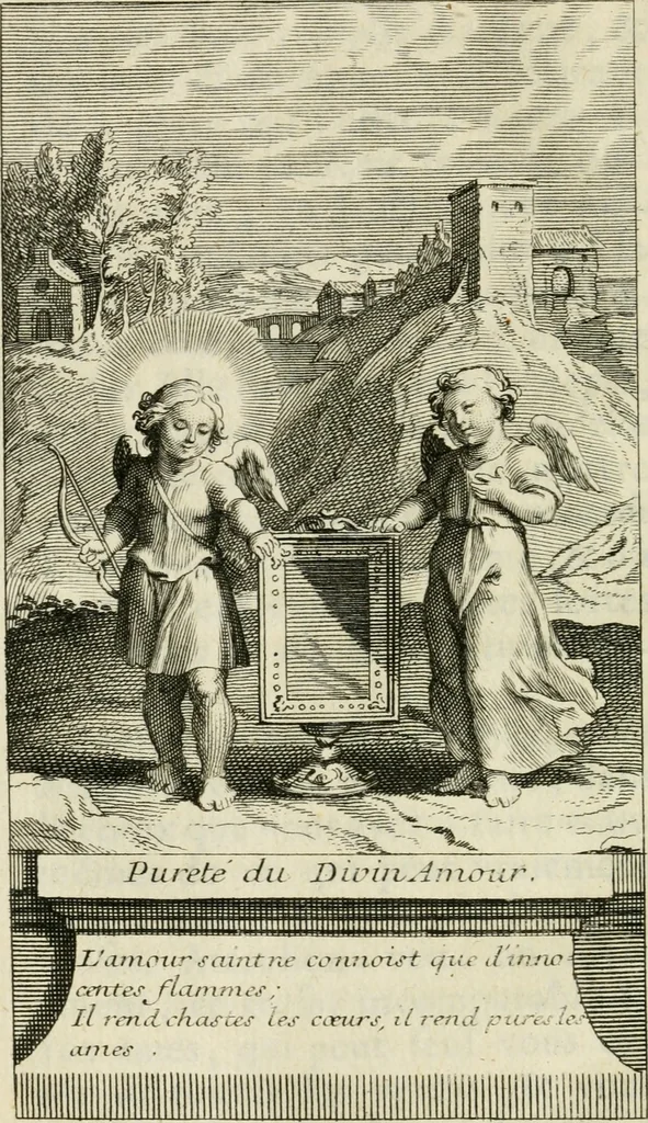 An illustration from Les mysteres de l'amour divin : avec des reflexions morales, tirées de l'ecriture sainte & des saints peres, 1719, leaf 107