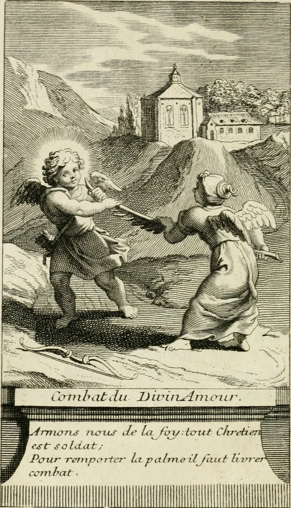 An illustration from Les mysteres de l'amour divin : avec des reflexions morales, tirées de l'ecriture sainte & des saints peres, 1719, leaf 123